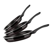 Set de Poêles à Frire Induction 20-24-28 cm Acier Émaillé, Antiadhésif sans PFOA FAGOR Optimax Noir Noir G