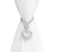 Fagoritime Embrasse de Rideau en Forme cœur résine | Support de corde de coeur en résine multicolore for la décoration de fenêtre de chambre à coucher(Light Grey)