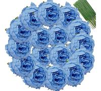 FagusHome 25 Pièces Têtes de Fleurs de Pivoine Artificielle en Soie 10,2 cm Fausses Têtes de Fleurs de Pivoine avec Tiges Têtes de Fleurs de Pivoine Artificielle en Gros pour Décoration de Mariage et