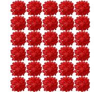 FagusHome 30 Pièces Têtes Fleur d'hydrangea Non Inclus Tiges Artificielle Fleur 18CM Artificielle Aucun Tiges Fausses Fleurs d'hortensia Bouquets pour Décoration (Rouge)