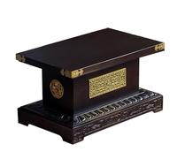 Failjierue Table méditation Domicile pour Statue Bouddha présentoir Artisanal, autel Bouddhiste en Bambou avec Surface culte spacieuse Base Stable(50x25x23cm)