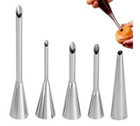 FAINCA 5 Pièces Douille Patisserie Professionnelle 8mm 6mm 5mm Douilles à Pâtisserie Ensemble de Douilles Embouts pour Beignets Inoxydable pour Garnir Confiture Pâte Feuilletée Choux Crème