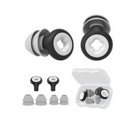 FAINCA Boule Quies pour Dormir, Bouchon Oreille Piscine, Bouchons Doreilles Anti Bruit, Réutilisable Boule Quies, avec 2 Paires Têtes Remplacement, pour Dormir, la Concentration, Etude (Noir)