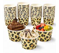 FainFun 50 Coupes à Glace Avec Cuillères, Bol Carton 150 ML, Coupelle Dessert en Papier pour Glaces, Desserts, Snacks et Fêtes