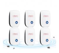 FainFun Anti Souris Ultrason, Ultrasonic Pest Repeller 6 Pack, Prise Anti Moustique Ultrason, Répulsif Ultrason Moustique, Ultrasonic Pest Repeller, 9X 5.5X 6.5 cm
