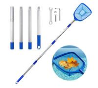 FainFun Epuisette Piscine, Manche avec Manche Télescopique, Épuisette de Surface Piscine, Spa, Filet Nettoyage pour Nettoyer Déchets en Fond et Surface Eau (2, B)