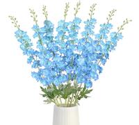 Fairlo 8 Pcs Fleurs de Delphinium Artificielles à Longue Tige 85 cm Bleu | Fausses Fleurs en Soie Faux Delphinium Fleur Artificielle Deco Haut Vase Décoration Centre de Table Maison Mariage