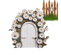 Fairy Door - Mini Wooden Elf Garden Doors, Whimsical Yard Sculpture Accessory for Outdoor Trees, Decorative Faairy Home Ornament for Landscapes | Perfect for Fairys Gardens Tree Décor