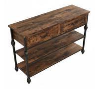 FairyLee Table Console Vintage 2 tiroirs 100cm, Colonne MDF pour entrée | Pieds à colonne élégants, 2 tiroirs pour petits objets, plateau spacieux, une entrée pleine de charme