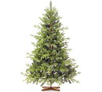FAIRYTREES Sapin de Noël Artificiel 150 cm BAVIÈRE Premium Éléments moulés par Injection avec Support en Bois Fabriqué en UE