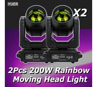 Faisceau lumineux à tête mobile LED, spot, 18 prismes rotatifs, effet arc-en-ciel, lumière de scène DJ Dmx, barre Chang Dj, 2 pièces par lot, 200W 2PCS Carton
