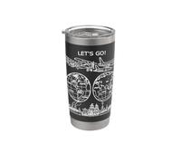 Faisons le tour du monde L'art de voyage vintage façonne Mania Gobelet isotherme en acier inoxydable double paroi