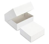 FaisTonGateau Lot de 50 boîtes à gâteau carrées 22 x 22 x 8 cm Blanc
