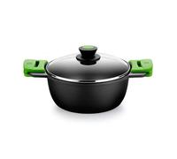 Bra Casserole haute Prior 20 cm en fonte d'aluminium antiadhésif sans PFOA, couvercle verre Argent