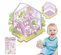 Faites vos propres autocollants de maison, faites vos propres autocollants de scène | Décalcomanies murales décoratives 3D Effet | Outil de décoration de scrapbooking, décalcomanies d'aménagement pays