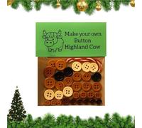 Faites vos propres boutons décoratifs de Noël avec pendentif vache | Kit de décoration d'arbre de Noël à boutons pour femmes et hommes, hiver, cour, ferme, maison, intérieur
