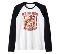 Faith Drapeau de pêche Merry Christmas Drapeau américain Croix Bass Manche Raglan