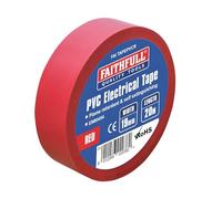 Faithfull 2702 PVC Elect Ruban adhésif 19 mm x 20 m - Rouge