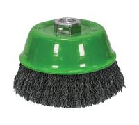 Faithfull - Brosse ronde en fil 100mm M14x2, fil d'acier inoxydable 0.30mm