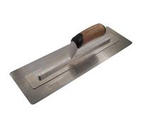 Faithfull FAIPTFLEX16C Truelle de finition flexible, outil à main de plâtrage en acier inoxydable de haute qualité avec poignée ergonomique en liège - 400 mm