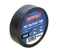 Faithfull FAITAPEPVCBK Ruban adhésif électrique en PVC noir 19 mm x 20 m