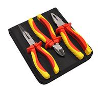 Faithfull Lot de 3 pinces VDE avec portefeuille de rangement, long bec, pince coupante diagonale