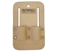 Faithfull Porte-clé d'échafaudage Double Boucle en Cuir Brun Clair pour Ceinture à Outils