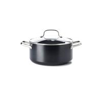 GreenPan Faitout de cuisine Copenhagen 24 cm aluminium forgé revêtement céramique avec couvercle Noir