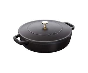 Faitout 28 cm, couvercle auto-obturant, noir, en fonte, Staub