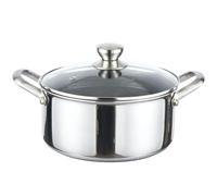 Faitout Ø28 cm en acier inoxydable avec couvercle en verre 6 L Induction Pot antiadhésif à structure alvéolaire Pot à viande Pot à soupe Pot à induction Résistant au four Revêtement antiadhésif à