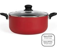 Faitout 28 cm, Livoo MEP151R, Aluminium antiadhésif, Rouge, Tout feux dont induction