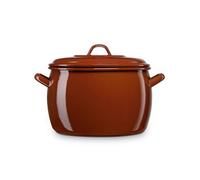 Briebe Terra Casserole à induction avec couvercle Acier émaillé 22cm, 6,4 L,Vintage Braun