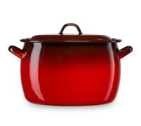 Briebe Ignea Casserole à induction avec couvercle Acier émaillé 24cm, 7,5 L,Vintage Rouge