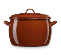 Faitout à Induction 28cm, Marmite 11L avec Couvercle Acier Emaillé Tous Feux Terra Marron