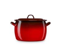 Briebe Ignea Casserole à induction avec couvercle Acier émaillé 30cm, 15 L,Vintage Rouge
