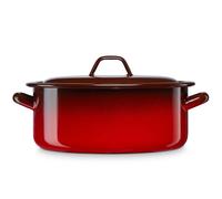 Faitout à Induction 30cm, Marmite 8 L avec Couvercle Acier Émaillé Tous Feux Briebe Ignea Rouge