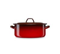 Briebe Ignea Casserole à induction avec couvercle Acier émaillé 30cm, 8L,Vintage Rouge