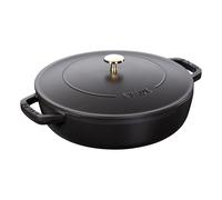 Faitout à sauter avec couvercle de marmite en fonte auto-arrosant O 24 cm noir Chistera Staub