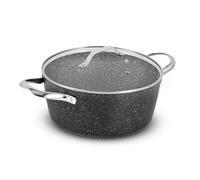 Faitout Aluminium Forge 24cm 4.1l Effet Pierre Couvercle Verre Tfi Hight_ft24tfi Durand Dupont
