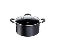 Lagostina Faitout Tempra 24 cm antiadhésif avec couvercle, revêtement titane, induction