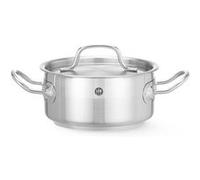 HENDI Marmite, basse, couvercle avec trous de vapeur, pot de cuisson, casserole, braisière, faitout, convient à toutes les sources de chaleur, lavable au lave-vaisselle, 1.5L, ø160x(H)75mm, inox