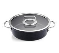 Faitout bas ADAMANT 28 cm, avec couvercle de marmite en verre, noir, aluminium, Fissler