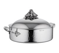 Faitout bas OPUS PRIMA 30 cm, décor oiseaux, argent, acier inoxidable, Ruffoni