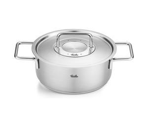 Faitout bas PURE 20 cm, argent, acier inoxydable, Fissler