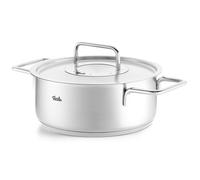 Faitout bas PURE 24 cm, avec couvercle de marmite en acier inoxidable, argent, acier inoxidable, Fissler