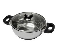 BAUMALU 331974 Faitout 24 cm inox + couvercle verre Saphir bakélite