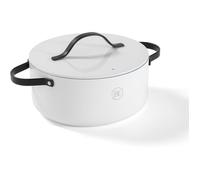 BE Living Essential Faitout avec couvercle - Ø 24 cm - Revêtement antiadhésif en céramique - Compatible induction - Sans PTFE ni PFOA - Blanc