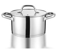 Faitout casserole - 26 cm - 6,7 litres - Inox - Induction - Couvercle en verre