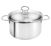 Faitout Casserole Marmite - 4 litres - Inox - Ø 24 cm - Couvercle en verre
