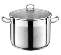 Faitout cocotte casserole - 17 litres - 30 x 24 cm - Inox - Couvercle en verre